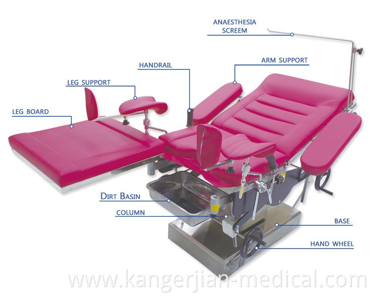 KSC Cheap Hospital Furniture gynecology chair used delivery bed manual gynaecology table